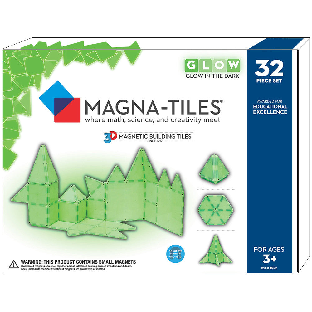 Magna-Tiles Glow 32-piece Set - Tadpole