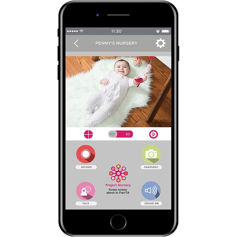 Project Nursery 5" Dual Connect Wi-Fi Baby Monitor System (disc) - Tadpole
