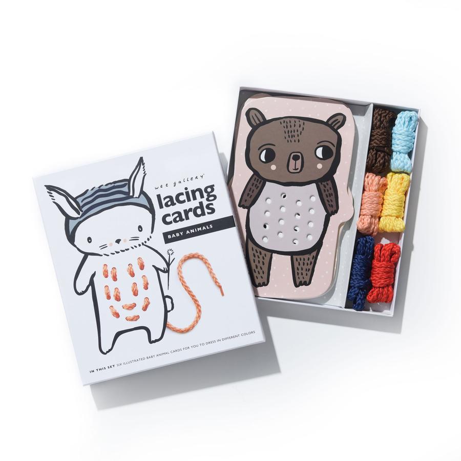 Wee Gallery Lacing Cards Baby Animals
