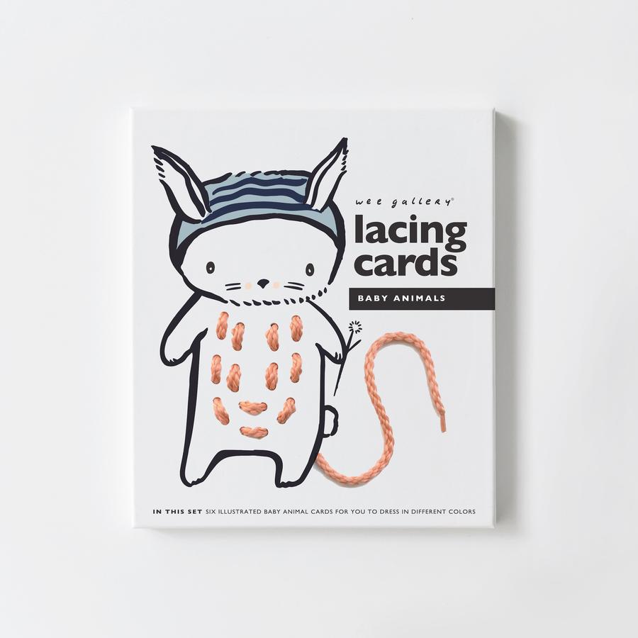 Wee Gallery Lacing Cards Baby Animals