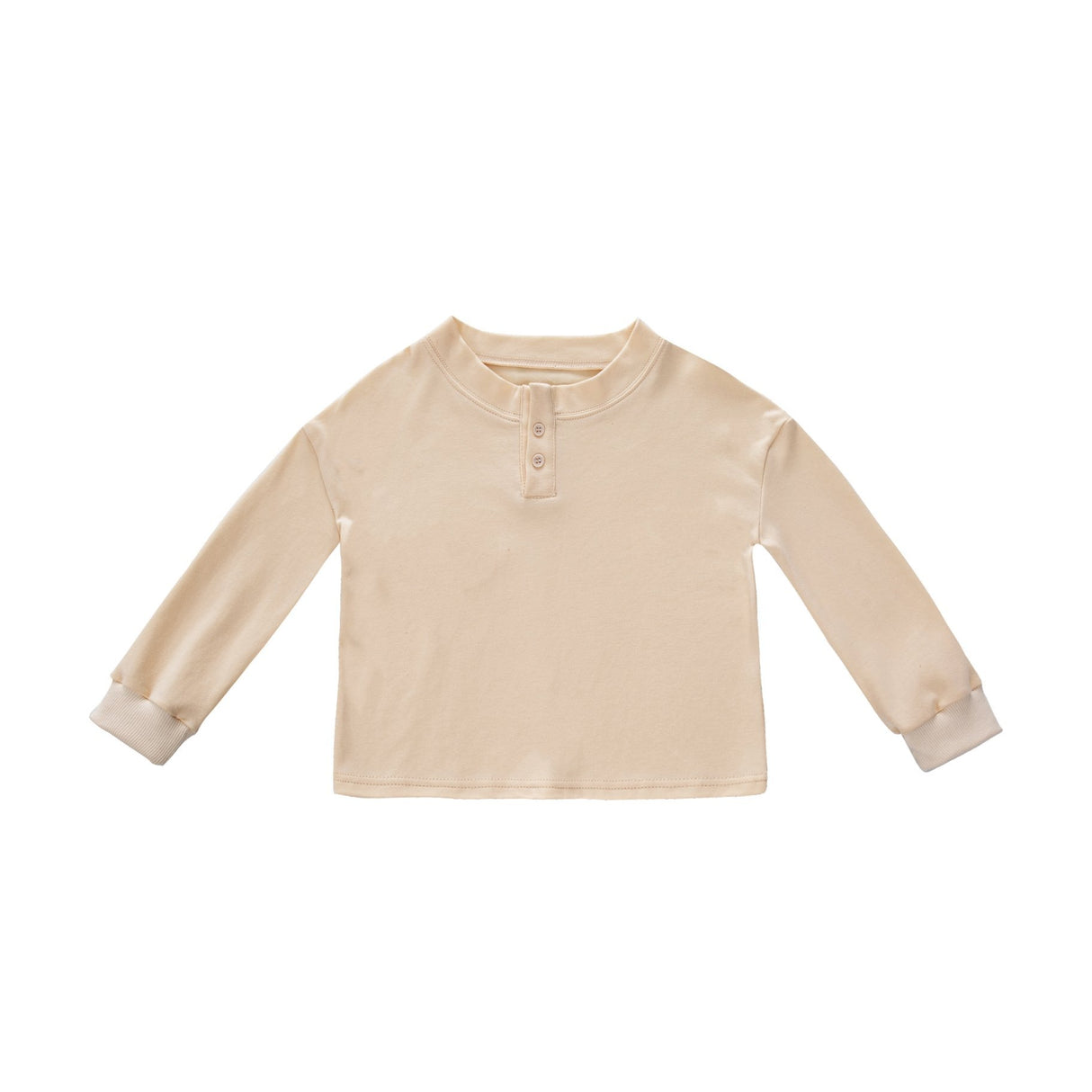 Baby Long Sleeve Henley - Beige - Tadpole