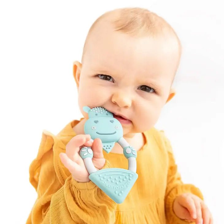 Baby Stocking Filler Chewy Hippo Animal Textured Teether - Tadpole
