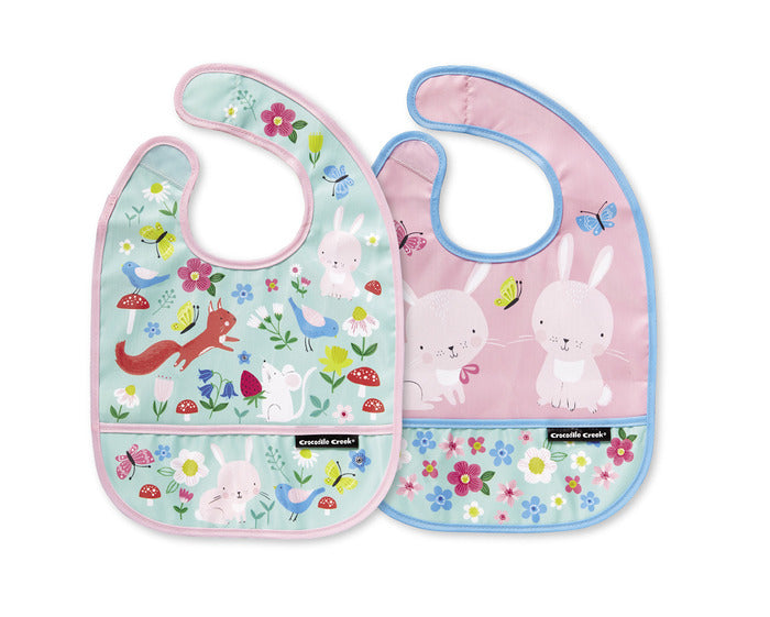 Crocodile Creek Bibs 2 Go with Pouch - Tadpole