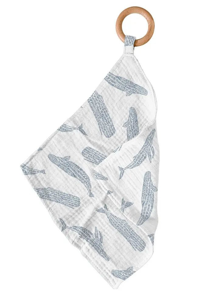 Blue Shadow Whales Bamboo Newcastle Teether - Tadpole