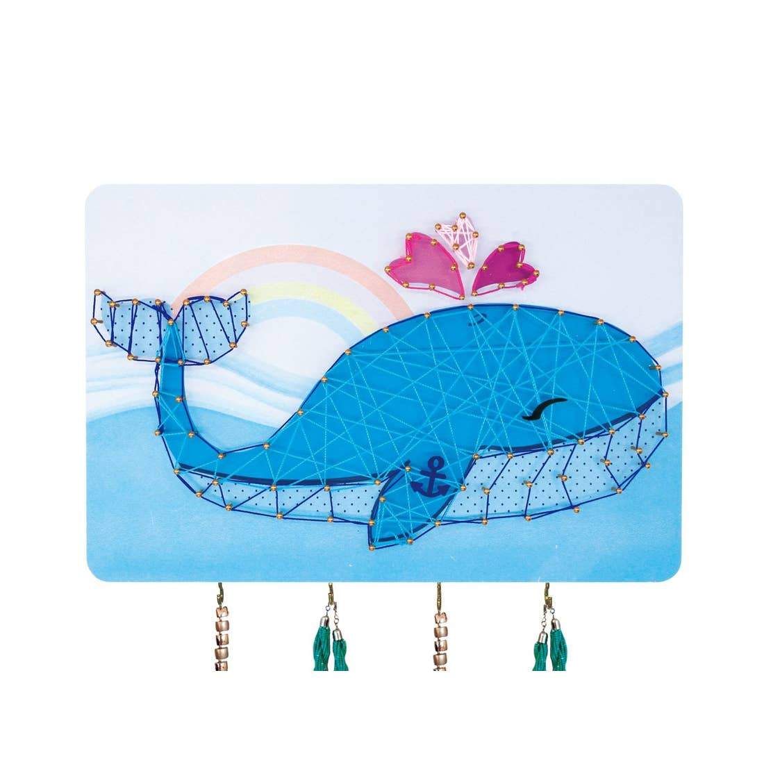 Bright Stripes Whale String Art - Tadpole