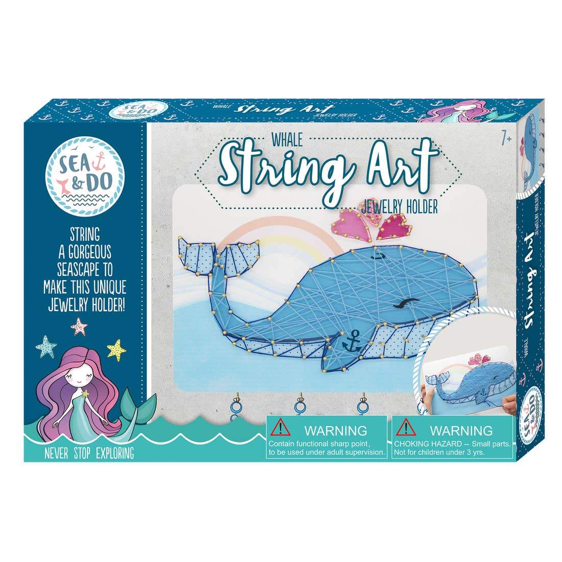 Bright Stripes Whale String Art - Tadpole