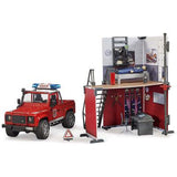 Bruder Bworld Fire station with Land Rover, Fireman and Accessories - Tadpole