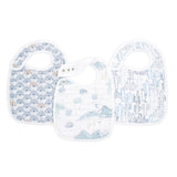 boutique 100% cotton muslin snap bibs 3 pack