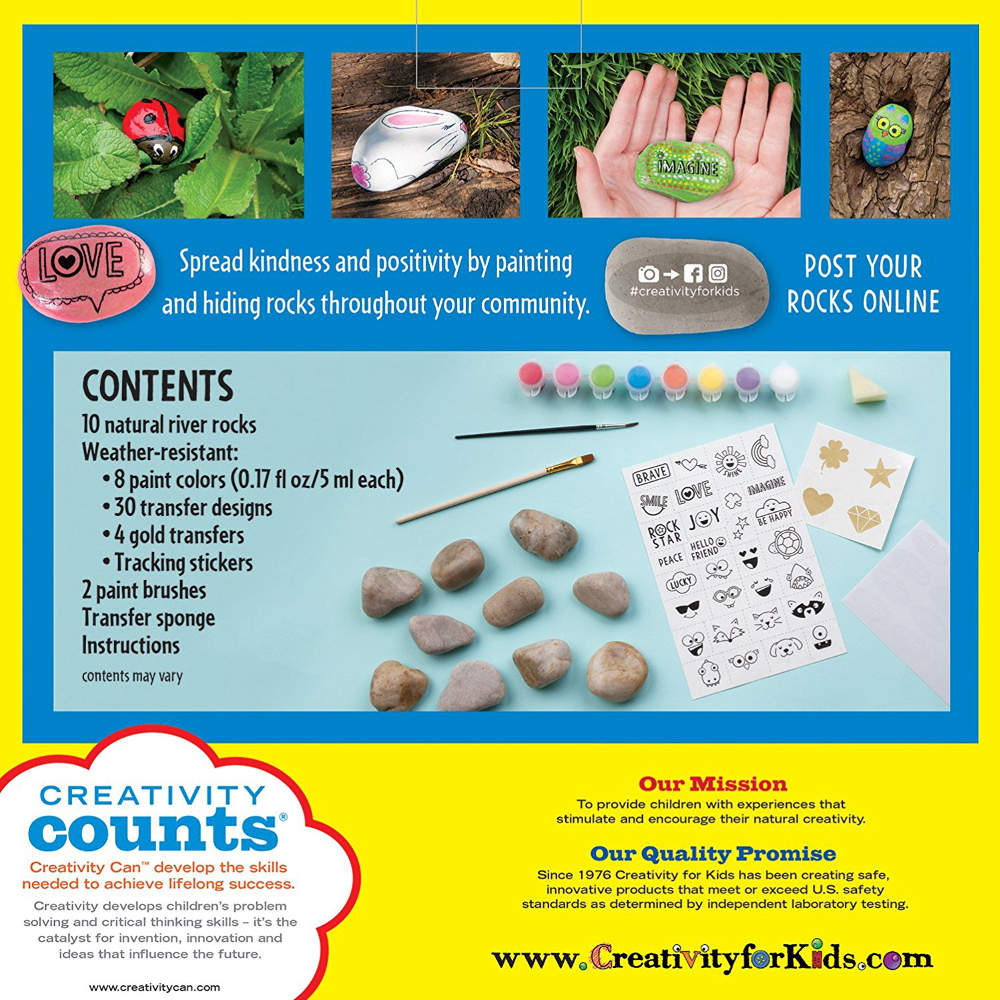 Creativity For Kids Hid & Seek Rock Painting Kit - Tadpole