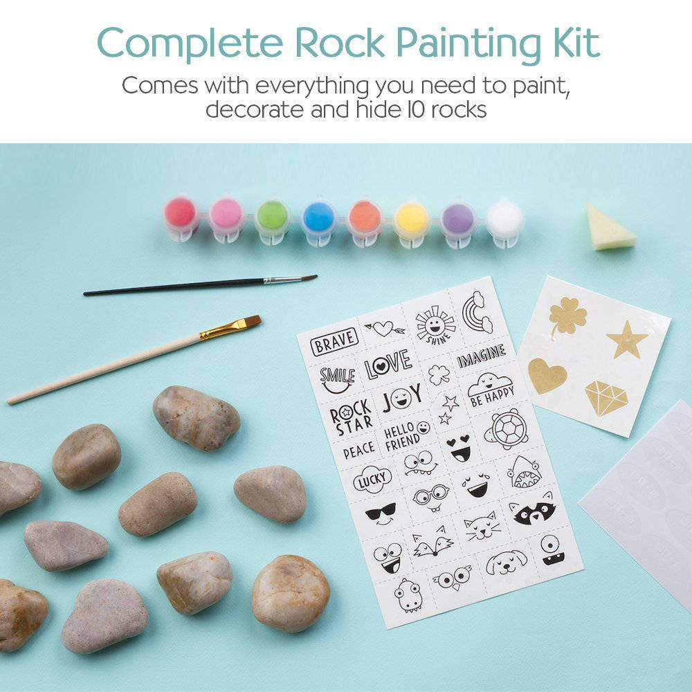 Creativity For Kids Hid & Seek Rock Painting Kit - Tadpole