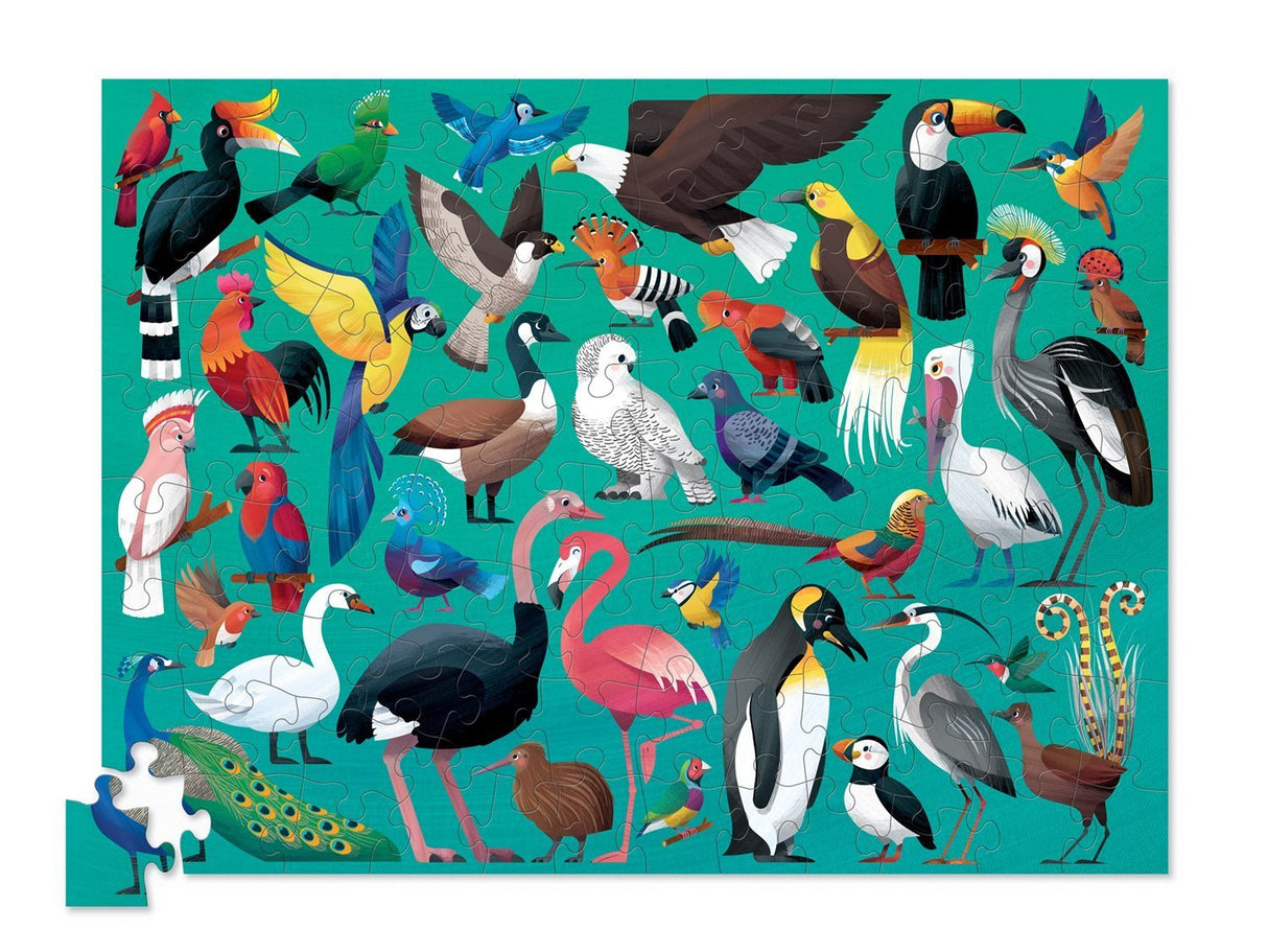 Crocodile Creek 36 Birds of the World Puzzle (100 Pieces) - Tadpole