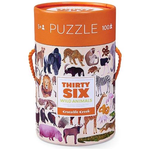 Crocodile Creek 36 Wild Animals Puzzle (100 Pieces)