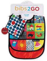 Crocodile Creek Bibs 2 Go with Pouch - Tadpole