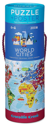 Crocodile Creek Puzzle & Poster World Cities - Tadpole