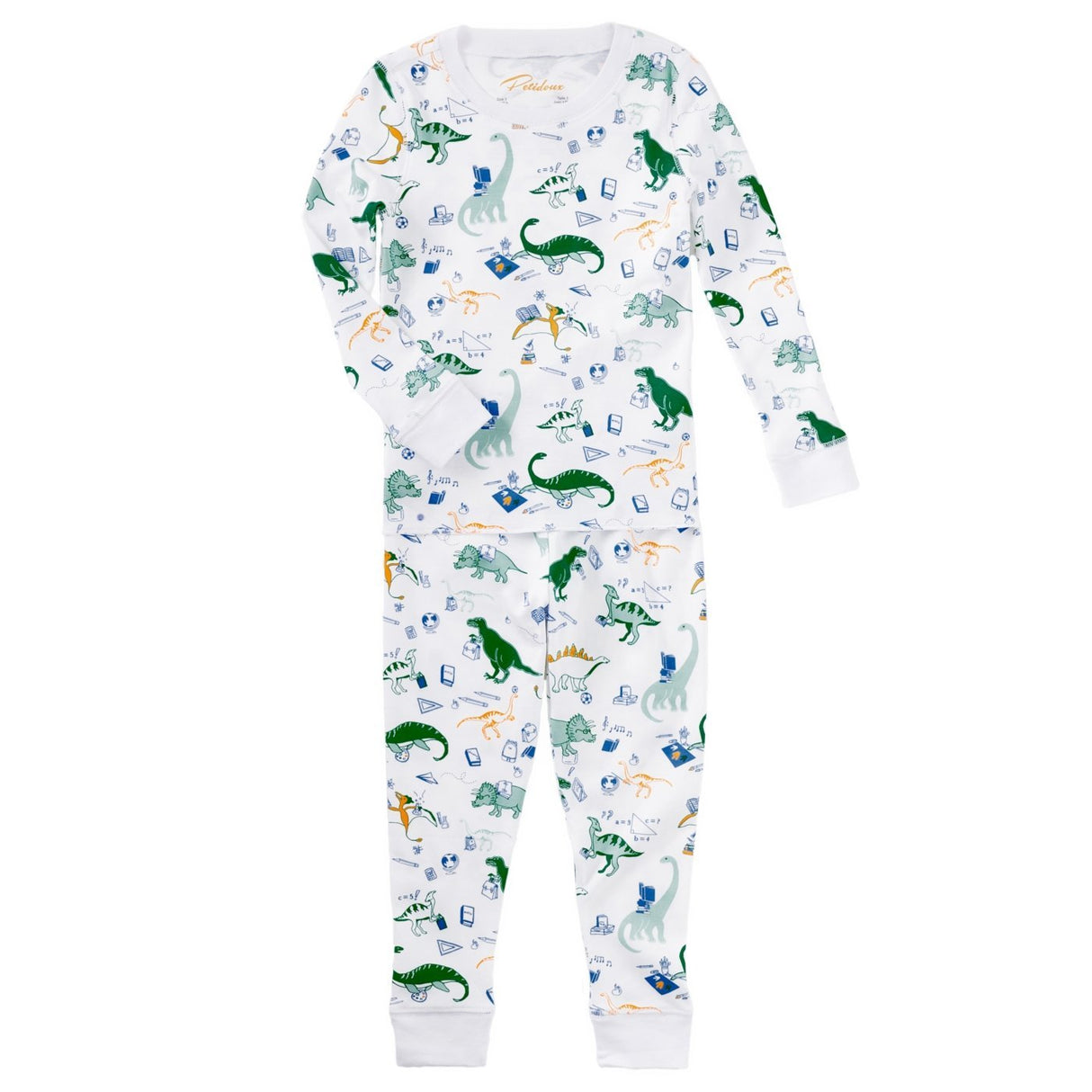 Dino Goes to School Long Sleeve Pajama Green - Tadpole