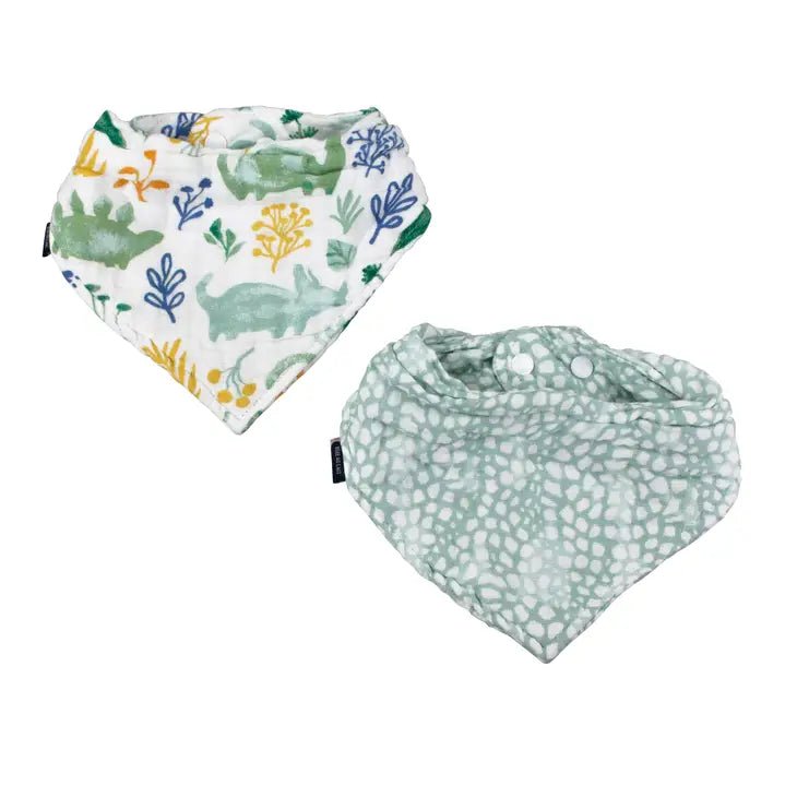 Dino Roar + Upscale Classic Muslin Bandana Bib Set - Tadpole