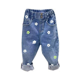 Disco Panda Kids Hand Painted Retro Flower Jeans - Tadpole