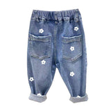 Disco Panda Kids Hand Painted Retro Flower Jeans - Tadpole