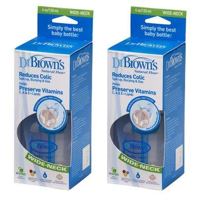 Dr. Brown's Wide Neck Natural Flow 4 oz Bottles 2pk - Tadpole