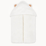 Bamboo Baby Bath Hooded Towel in White