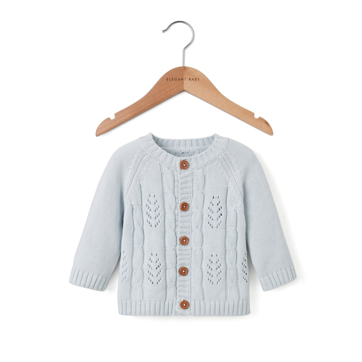 Elegant Baby Leaf Knit Cardigan