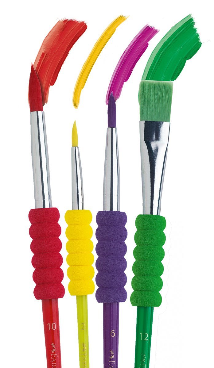 Faber Castell 4 Pack Soft Grip Brushes - Tadpole