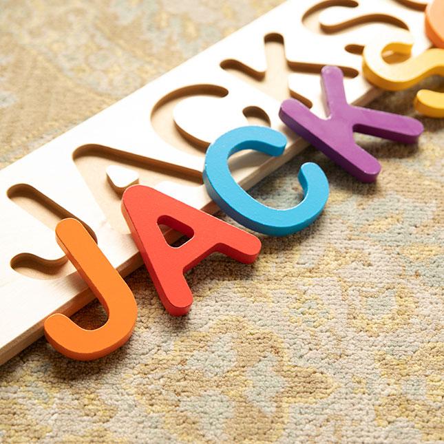 Fat Brain Wooden Personalized Name Puzzle - Tadpole