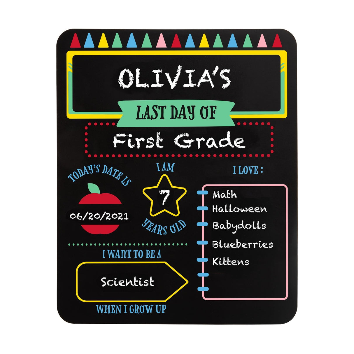 First and Last Day of School Reversible Chalkboard - Tadpole