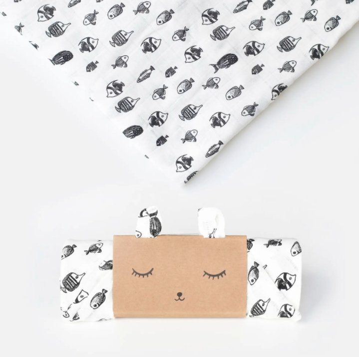 Fish Muslin Swaddle - Tadpole