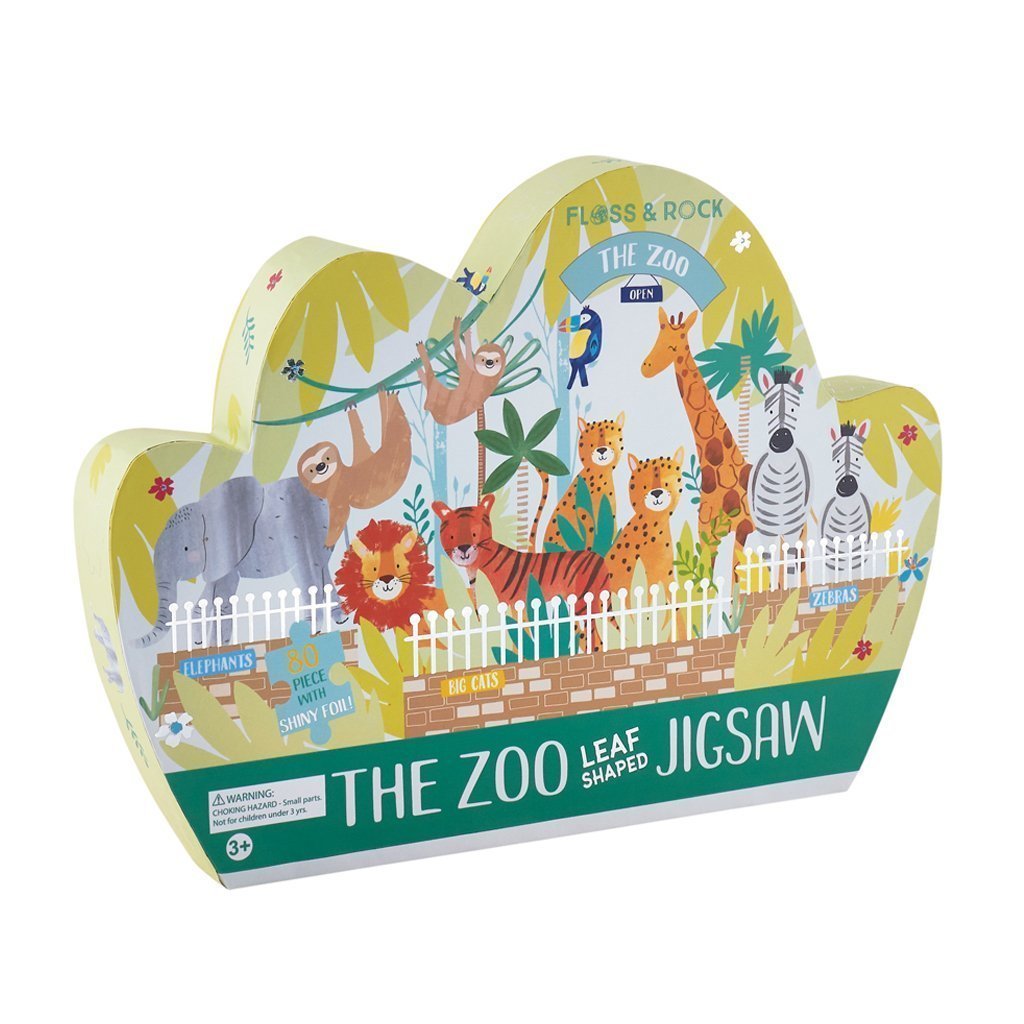Floss & Rock Jungle Leaf Shaped 80-piece Puzzle - Tadpole