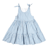 Girls Taylor Dress - Blue Skinny Stripe - Tadpole