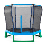 Green and Blue Junior Jumper Trampoline and Enclosure 7ft. - Tadpole