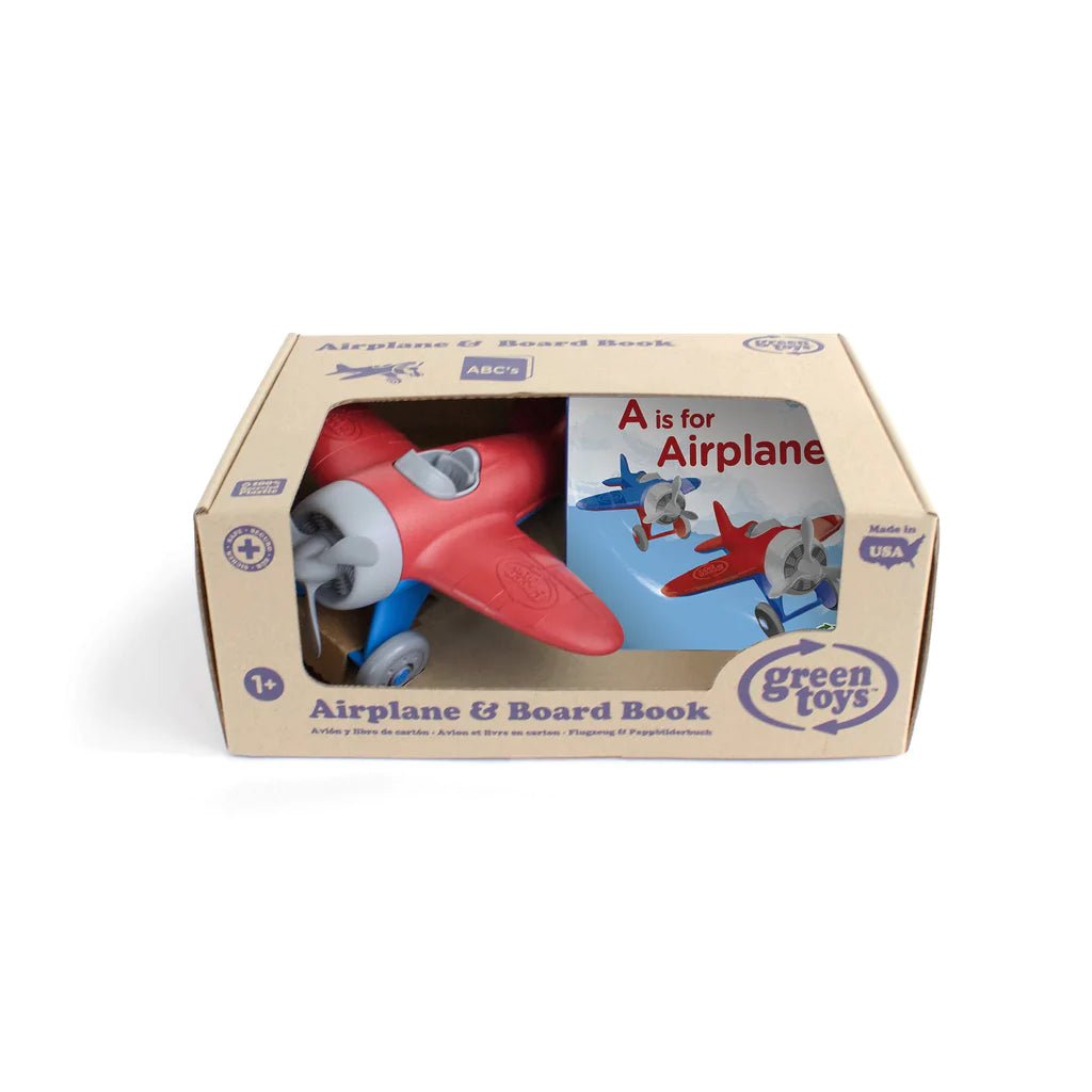 Green Toys Airplane & Board Book Set - Tadpole