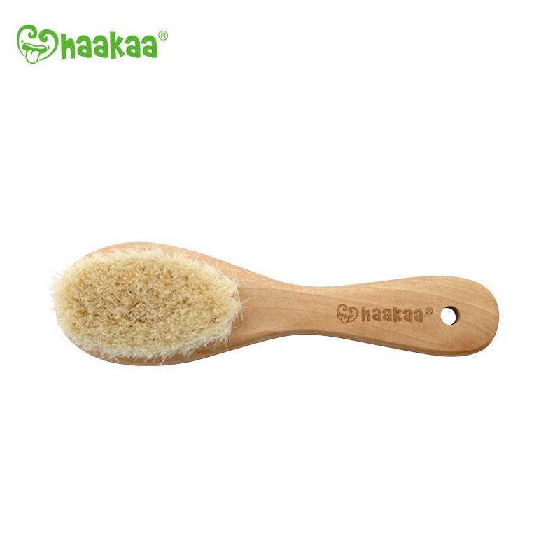 Haakaa Goats Wool Wooden Baby Hairbrush 1 pk - Tadpole