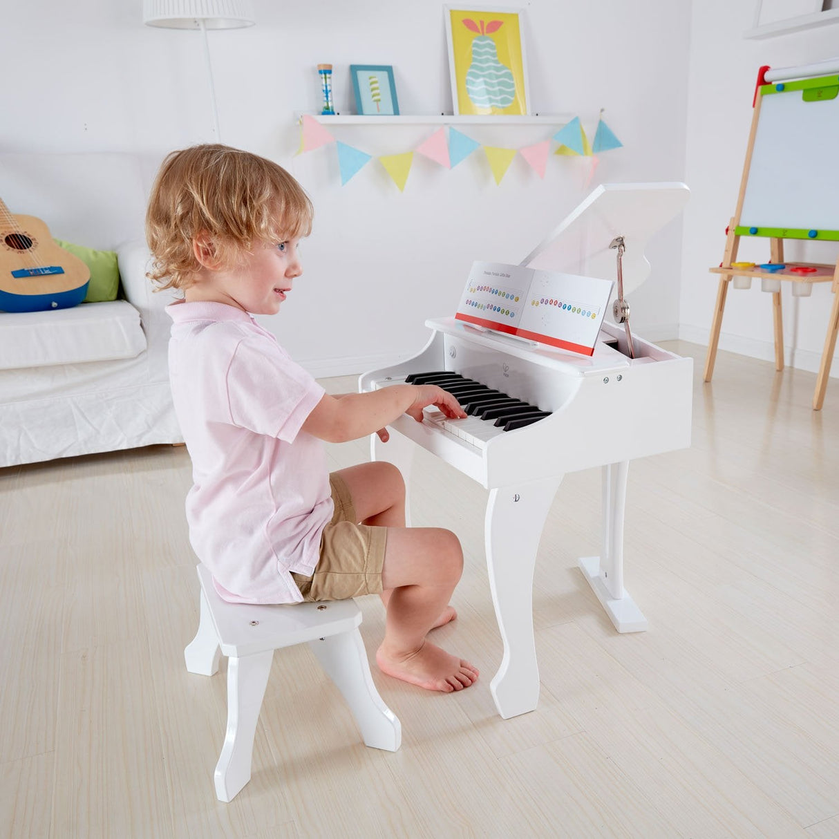 Hape Deluxe Grand Piano (White) - Tadpole