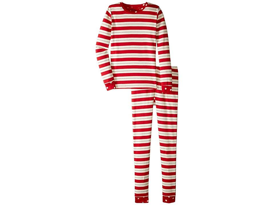 Hatley Metallic Striped Holiday Organic Cotton PJ Set - Tadpole