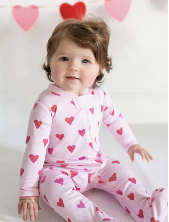 Heart Burst - Valentine's Day Zipper Romper - Tadpole