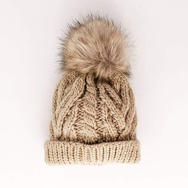 Huggalugs Birch Pop Pom Pom Beanie Hat - Tadpole