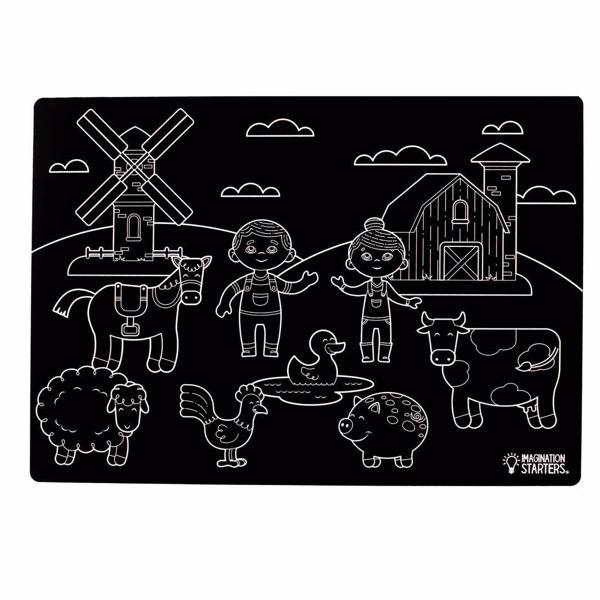 Imagination Starters Chalkboard Animals Placemat - Set of 4 - Tadpole