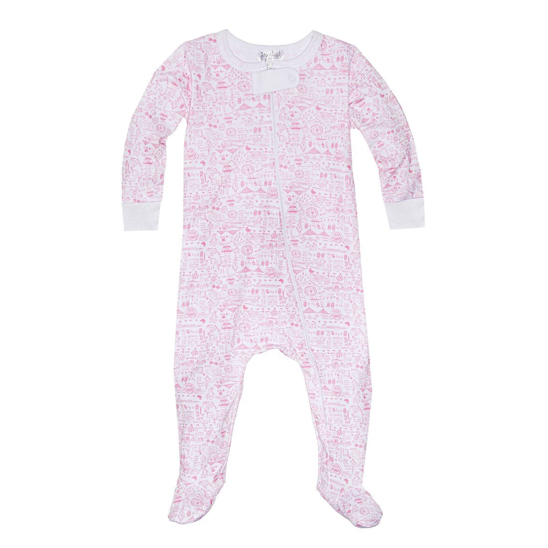 Joy Street Kids Boston Zip Onesie Strawberry Ice Cream Pink - Tadpole