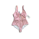Kidpole Women's One-Piece Gingham Pink Swimsuit - Tadpole