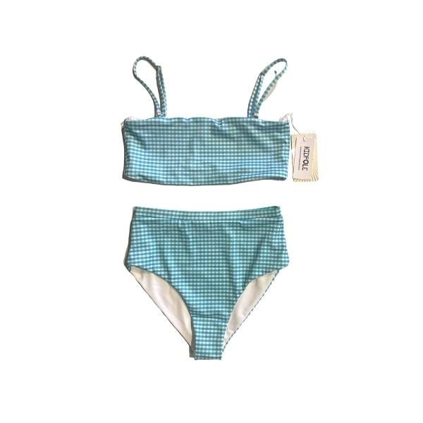Kidpole Women's Two-Piece Mint Gingham Bikini - Tadpole