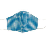 Kids Face Mask - Turquoise Gingham - Tadpole