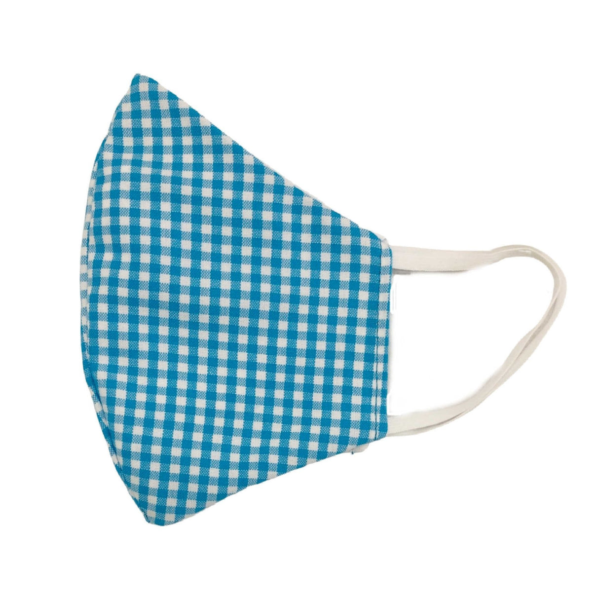 Kids Face Mask - Turquoise Gingham - Tadpole