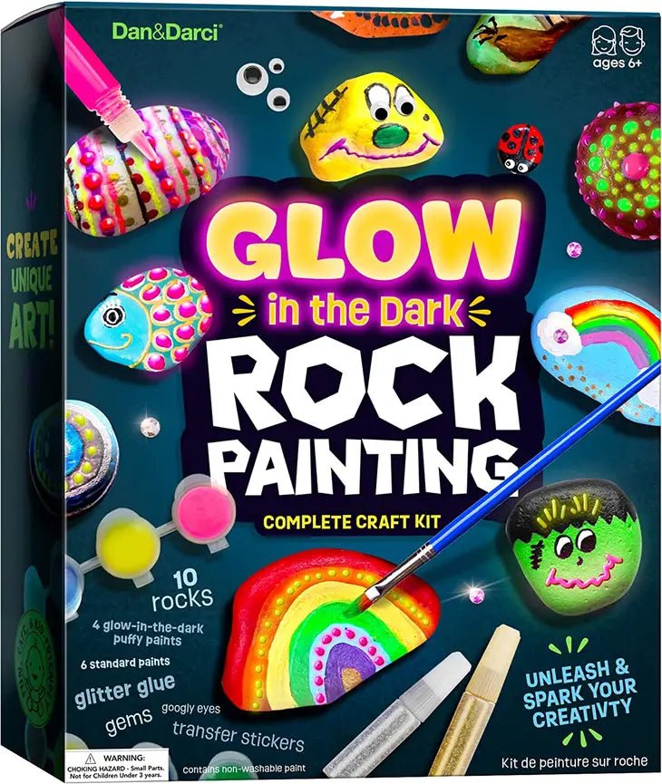 Kids Rock Painting Kit - Glow in The Dark - Arts & Crafts - Tadpole