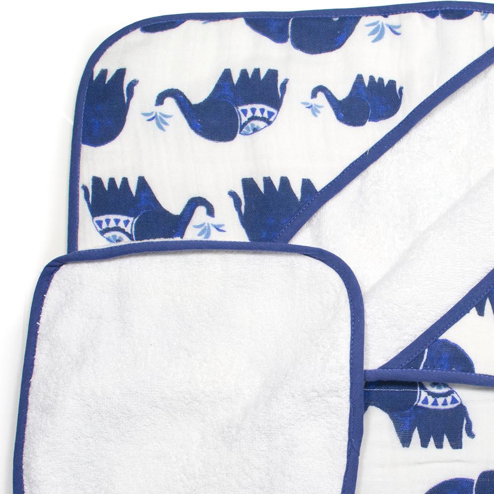 Little Unicorn Hooded Towel & Washcloth Set - Tadpole