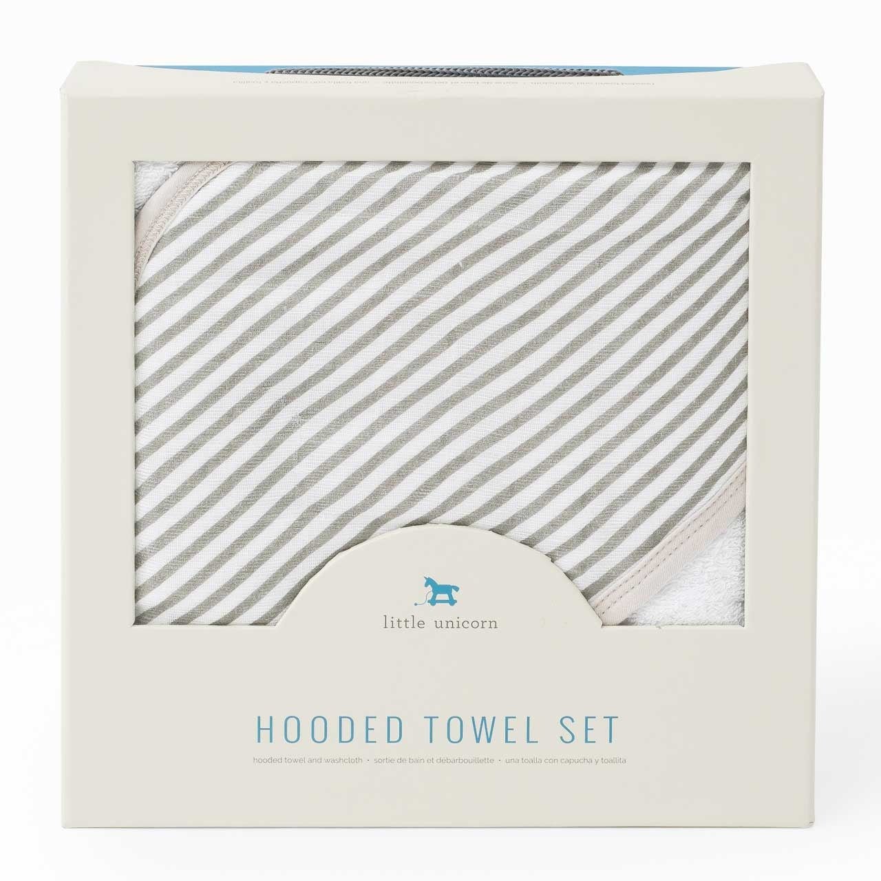 Little Unicorn Hooded Towel & Washcloth Set - Tadpole
