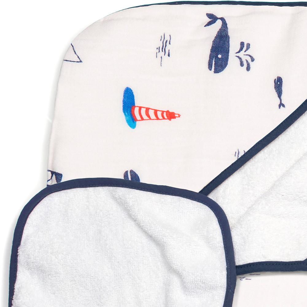 Little Unicorn Hooded Towel & Washcloth Set - Tadpole