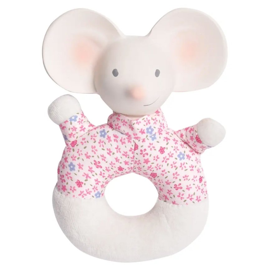 Meiya the Mouse - Soft Round Rattle with Rubber Head - Tadpole