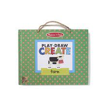 Melissa & Doug Natural Play: Play, Draw, Create Reusable Drawing & Magnet Kit - Farm - Tadpole